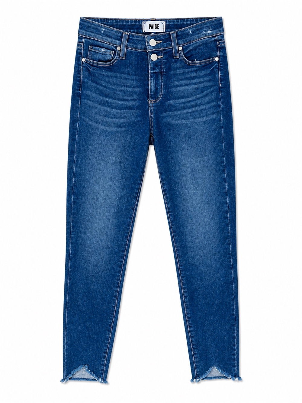 PAIGE HOXTON Cropped High-Rise Skinny Jeans in Medium Blue Denim NWOT